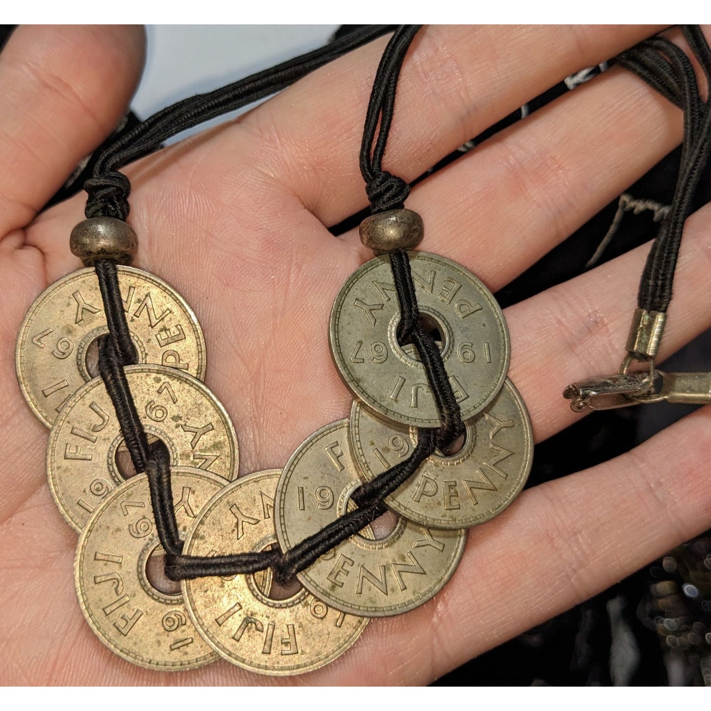 Vintage 1967 Queen Elizabeth II Figi Penny Necklace