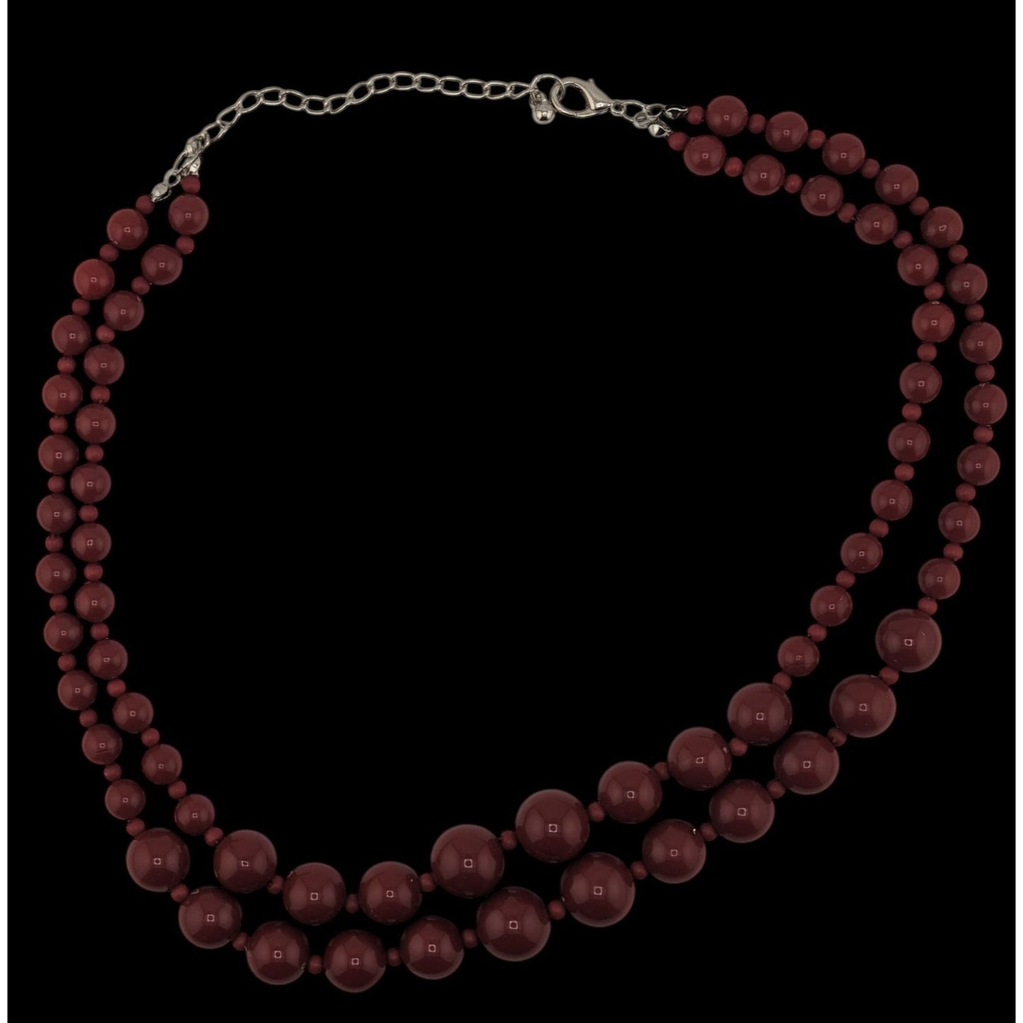 Vintage-Style Double-Strand Terra Cotta Tone Beaded Necklace
