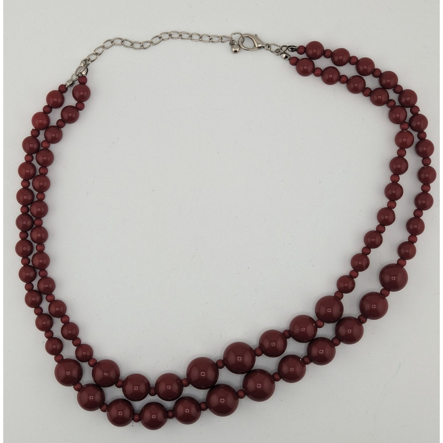 Vintage-Style Double-Strand Terra Cotta Tone Beaded Necklace