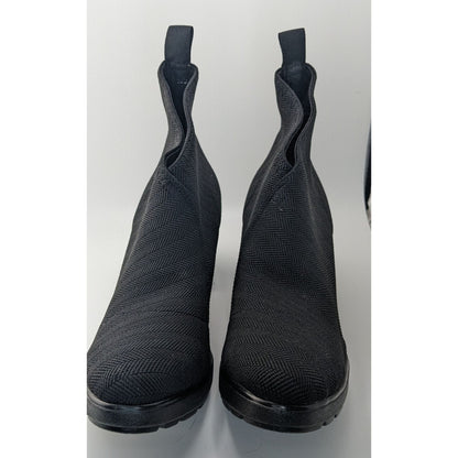 Charleston Shoe Cypress Boot Black Size 8 Textured Heeled Ankle Boots Made In Mexico