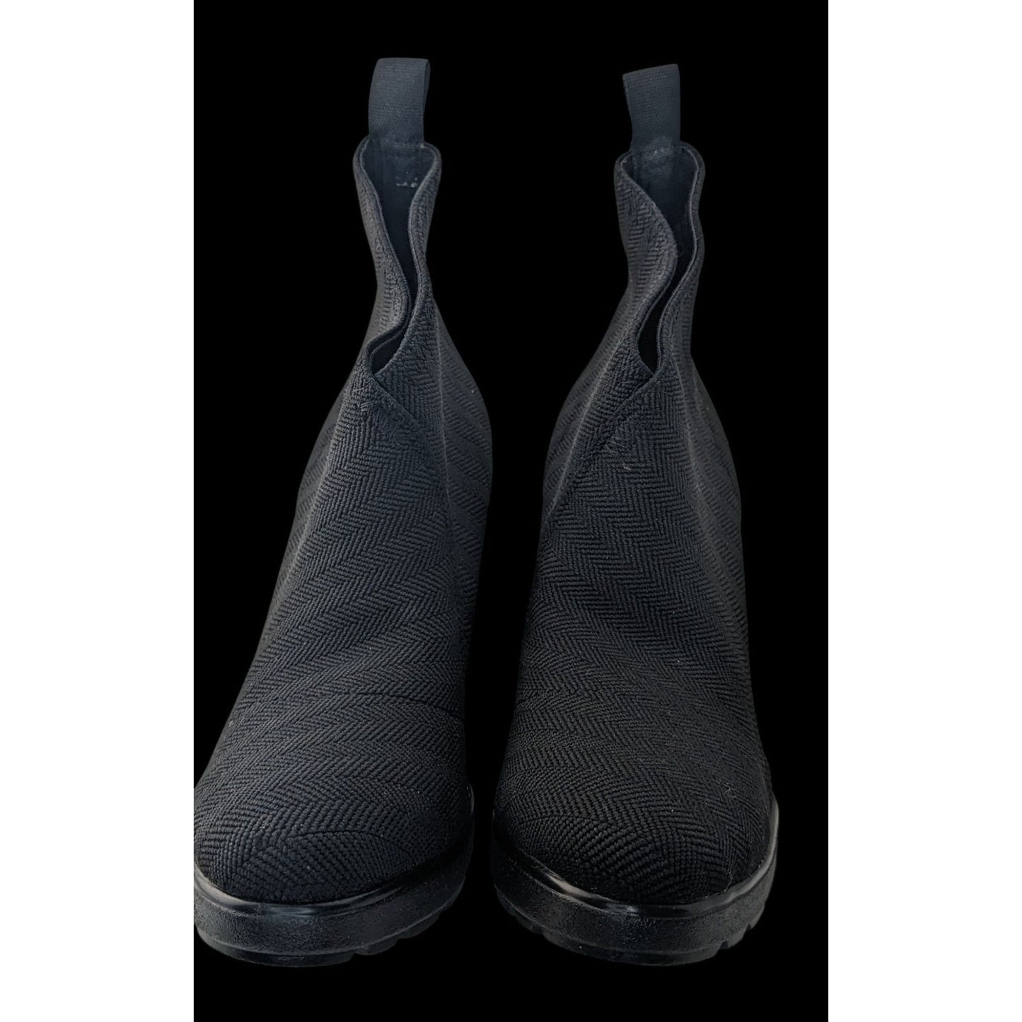 Charleston Shoe Cypress Boot Black Size 8 Textured Heeled Ankle Boots Made In Mexico