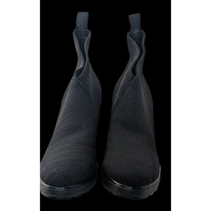 Charleston Shoe Cypress Boot Black Size 8 Textured Heeled Ankle Boots Made In Mexico