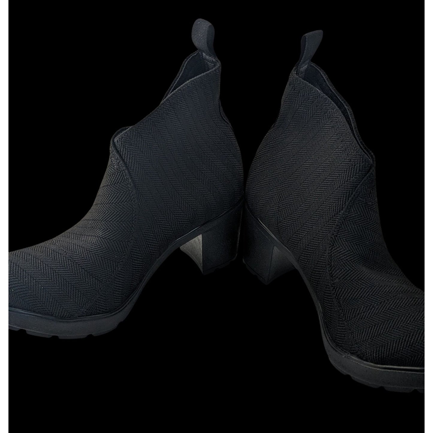 Charleston Shoe Cypress Boot Black Size 8 Textured Heeled Ankle Boots Made In Mexico