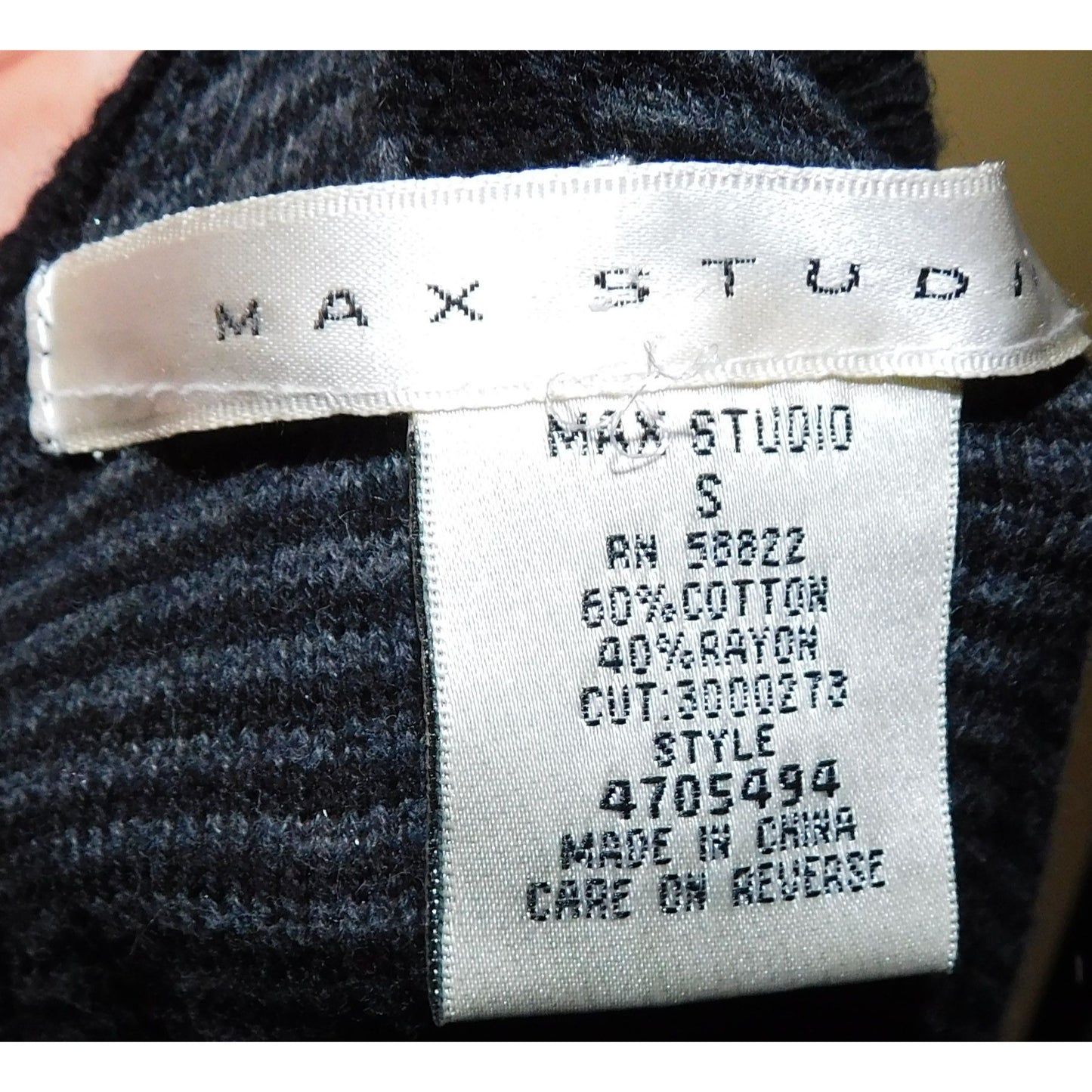 Max Studio Gothic Striped Asymmetrical Hem Sweater