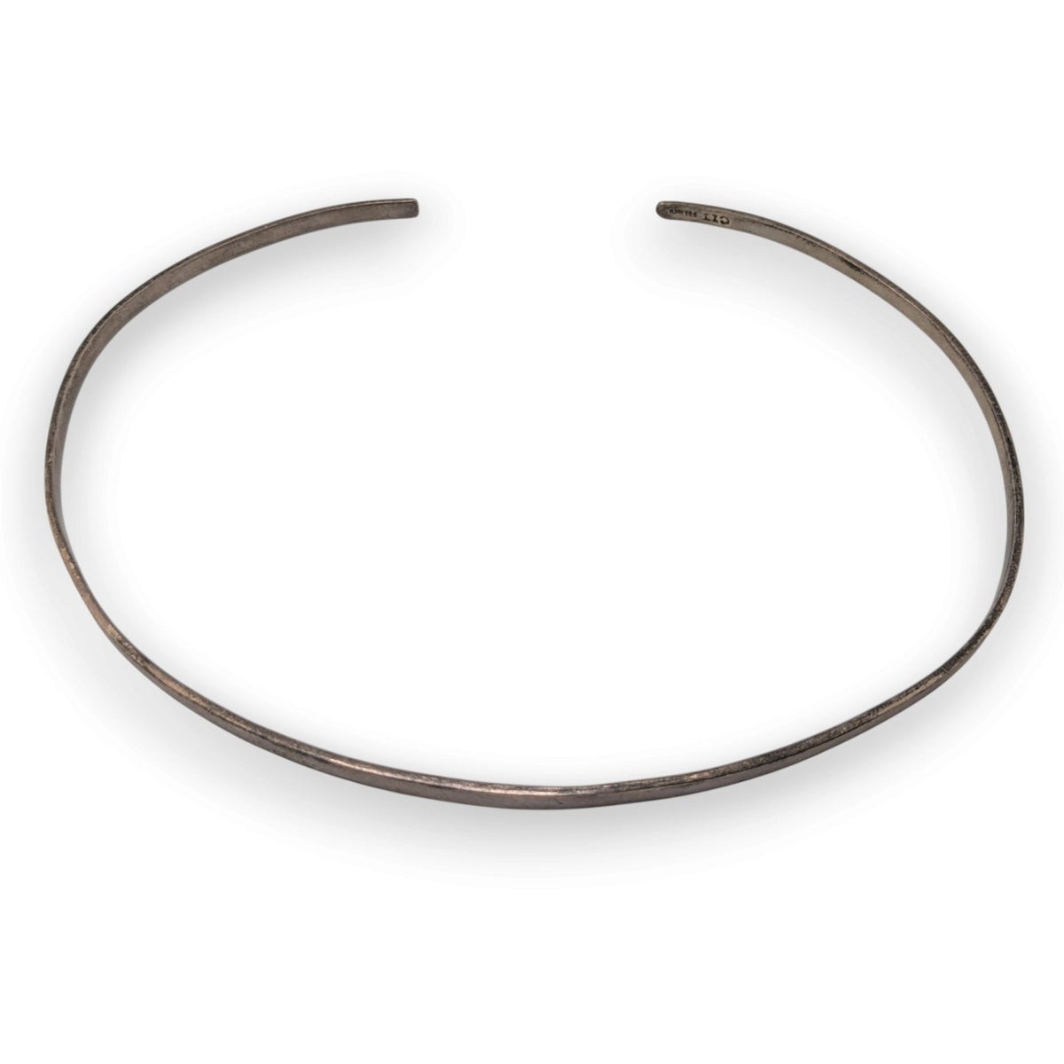Vintage 90s Caravantes Mexico 925 Sterling Silver Minimalist Collar Necklace 18g