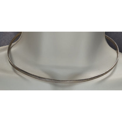 Vintage 90s Caravantes Mexico 925 Sterling Silver Minimalist Collar Necklace 18g