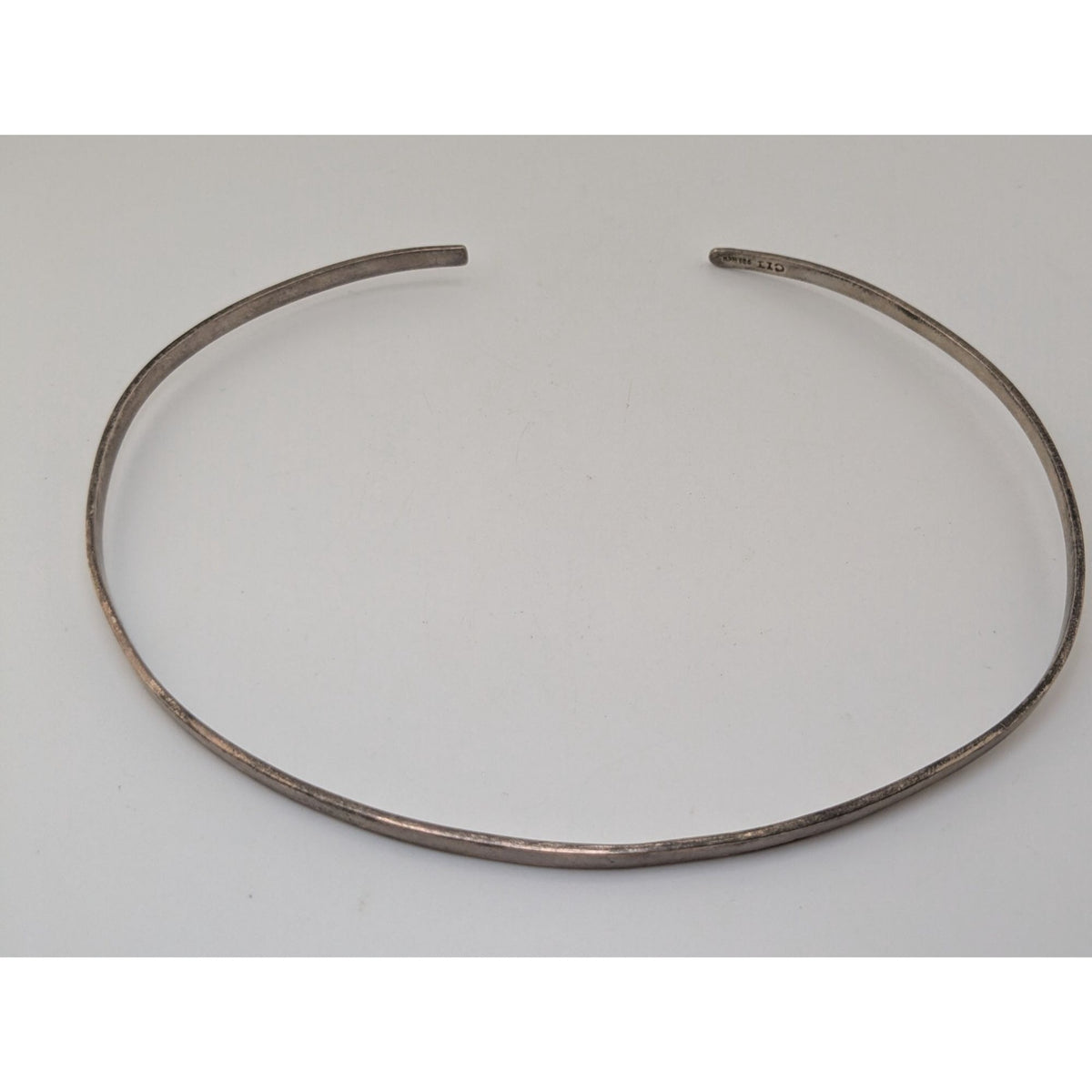 Vintage 90s Caravantes Mexico 925 Sterling Silver Minimalist Collar Necklace 18g