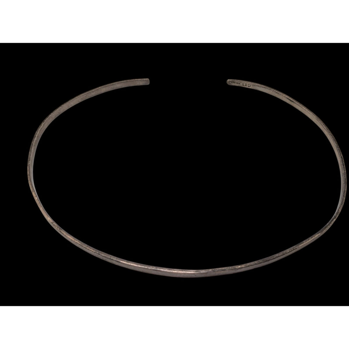 Vintage 90s Caravantes Mexico 925 Sterling Silver Minimalist Collar Necklace 18g