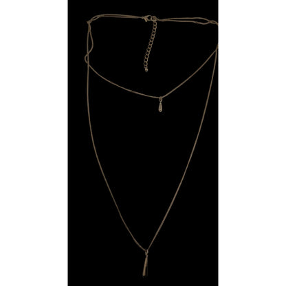 Minimalist Y2K Layered Gold Tone Teardrop Pendant Necklace