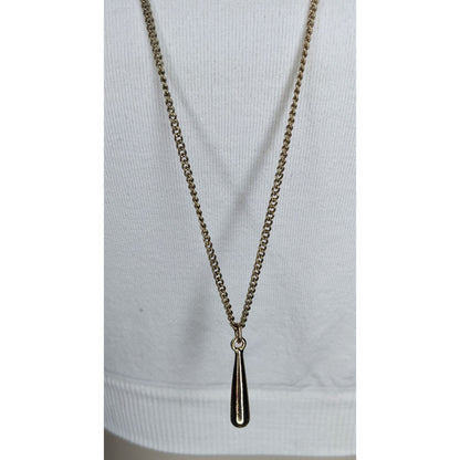 Minimalist Y2K Layered Gold Tone Teardrop Pendant Necklace