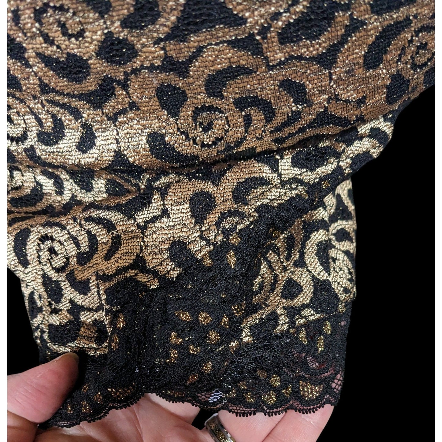 Privy Privately Privileged Black And Gold Floral Open Back Bodycon Dress