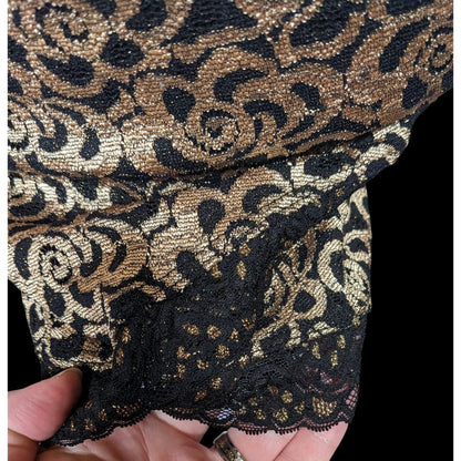 Privy Privately Privileged Black And Gold Floral Open Back Bodycon Dress