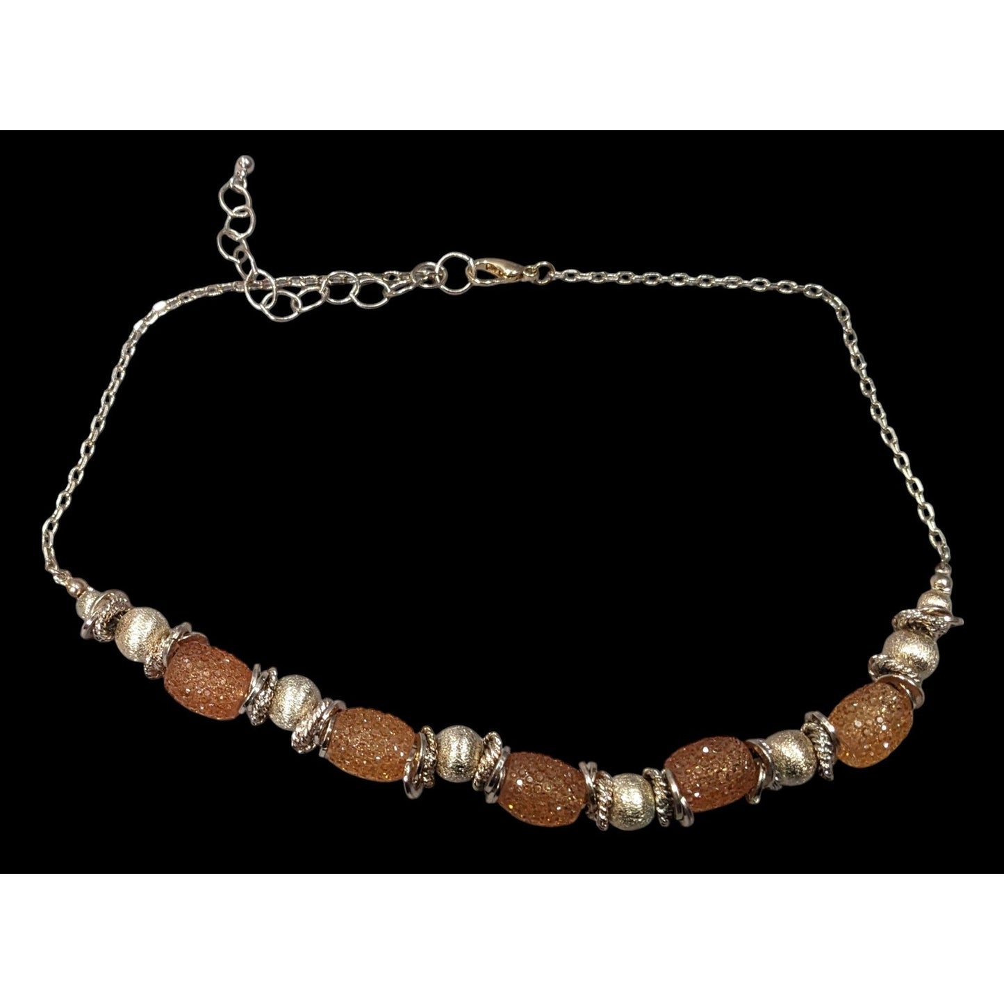 Retro Glam Metallic Honey Jelly Beaded Necklace