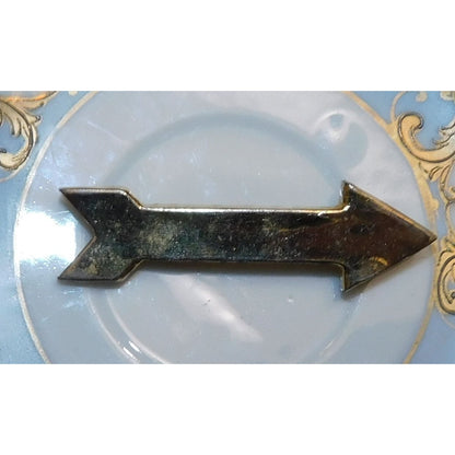 Vintage Gold Tone Arrow Shaped Metal Brooch