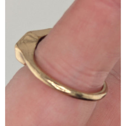 Regal Cosplay/Costume Gold Tone Ring With Emerald Green Geometric Faux Gem Size 10