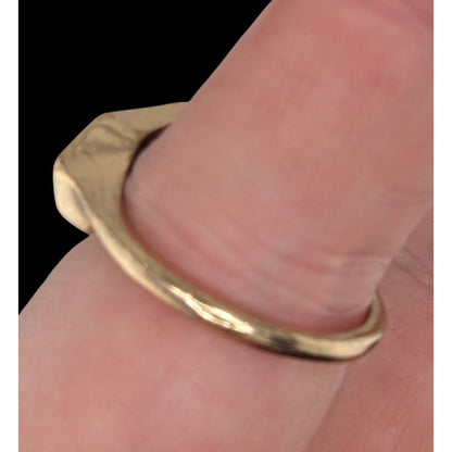 Regal Cosplay/Costume Gold Tone Ring With Emerald Green Geometric Faux Gem Size 10