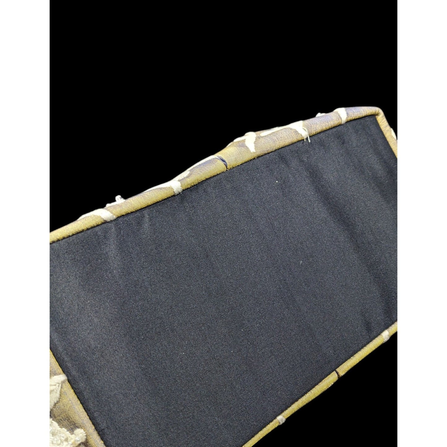 Claire V Floral Embroidered Blue And Gold Color Shift Bag