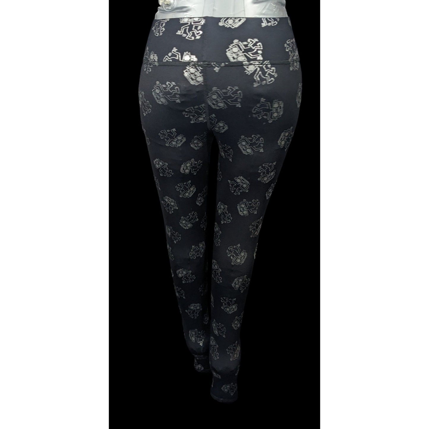 Terez x Keith Haring Black And Silver Robot Leggings Size XS