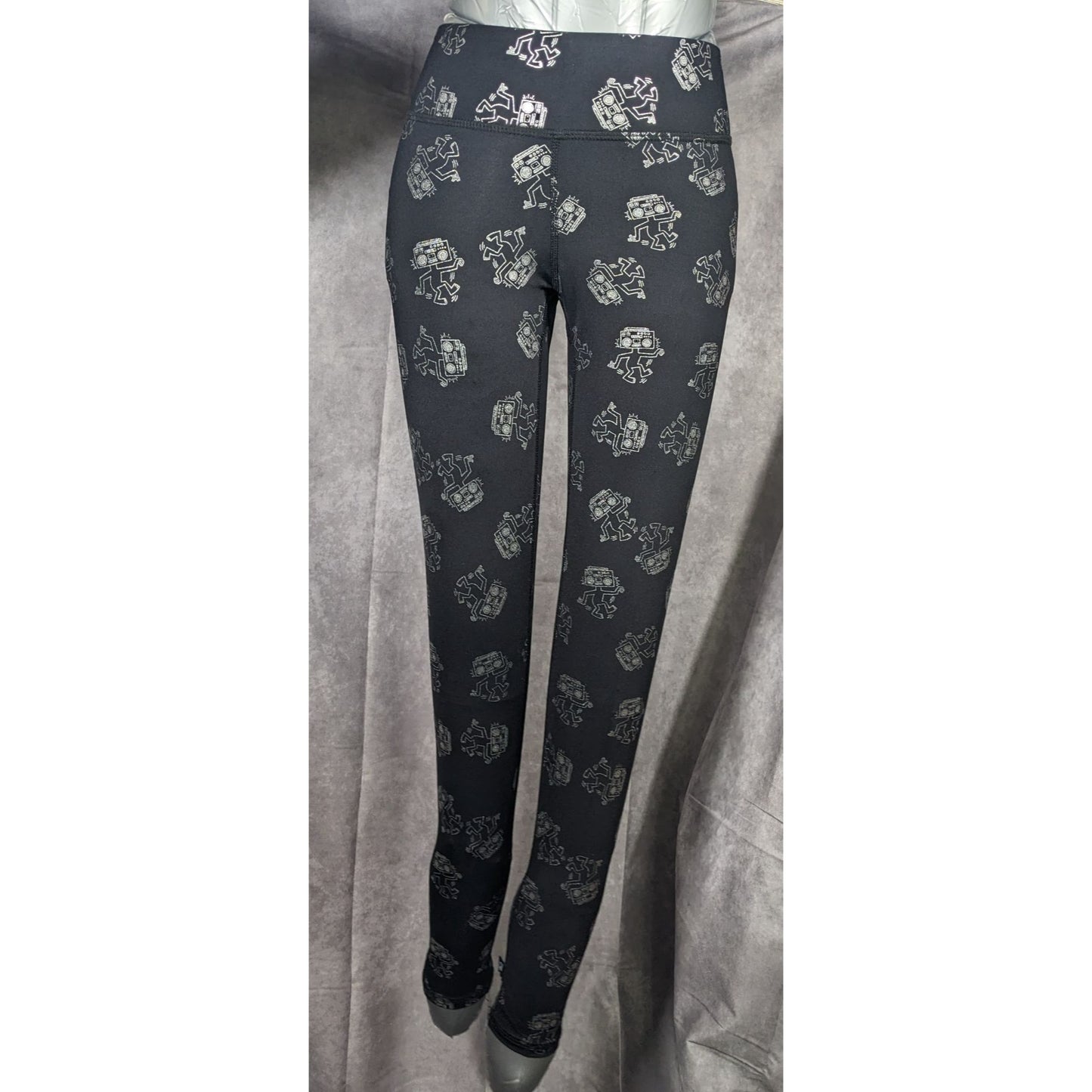Terez x Keith Haring Black And Silver Robot Leggings Size XS