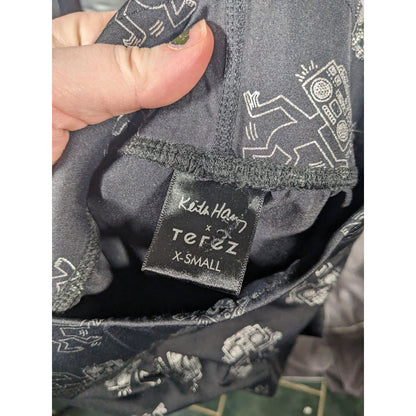 Terez x Keith Haring Black And Silver Robot Leggings Size XS