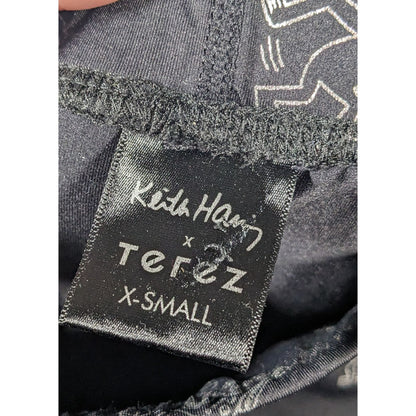 Terez x Keith Haring Black And Silver Robot Leggings Size XS