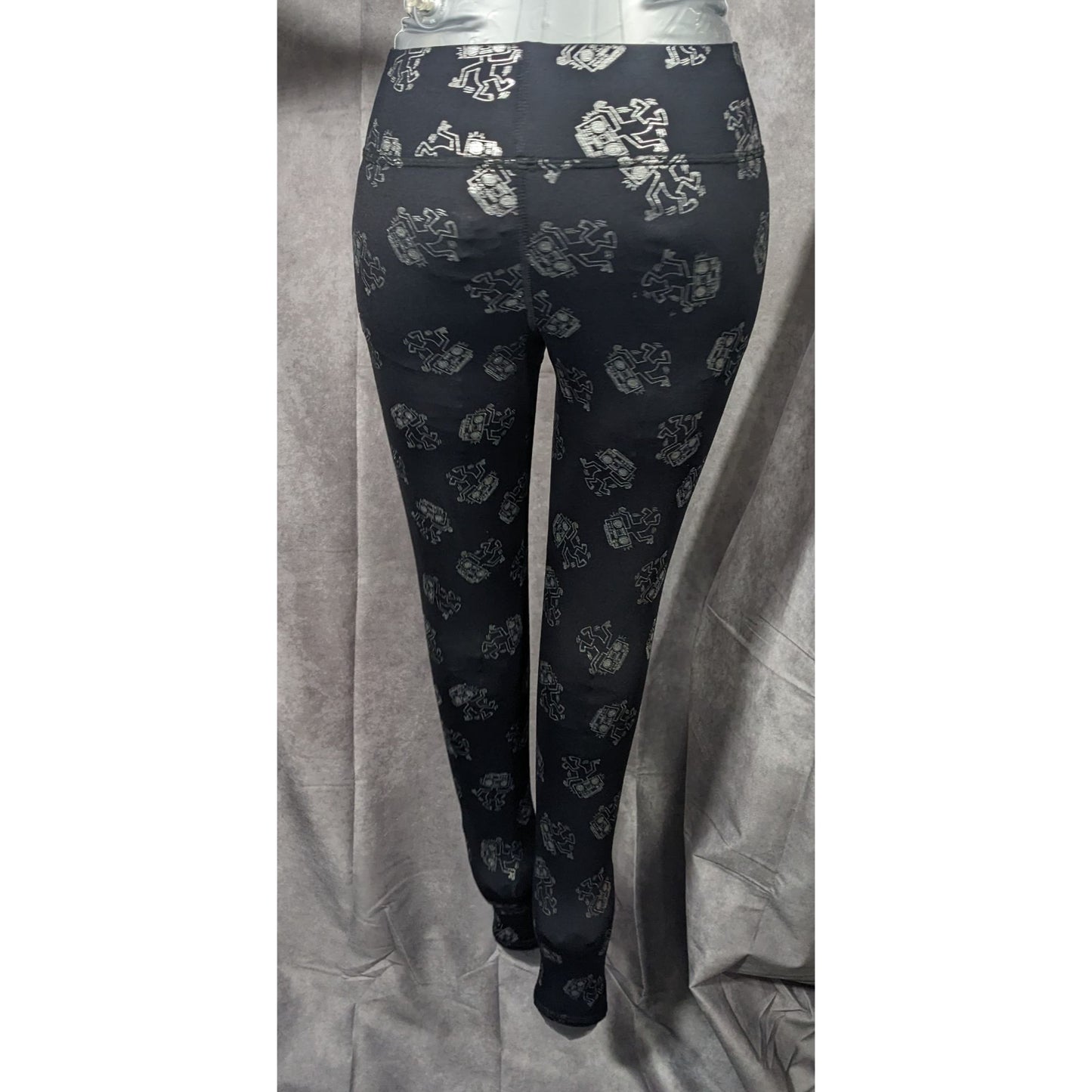Terez x Keith Haring Black And Silver Robot Leggings Size XS