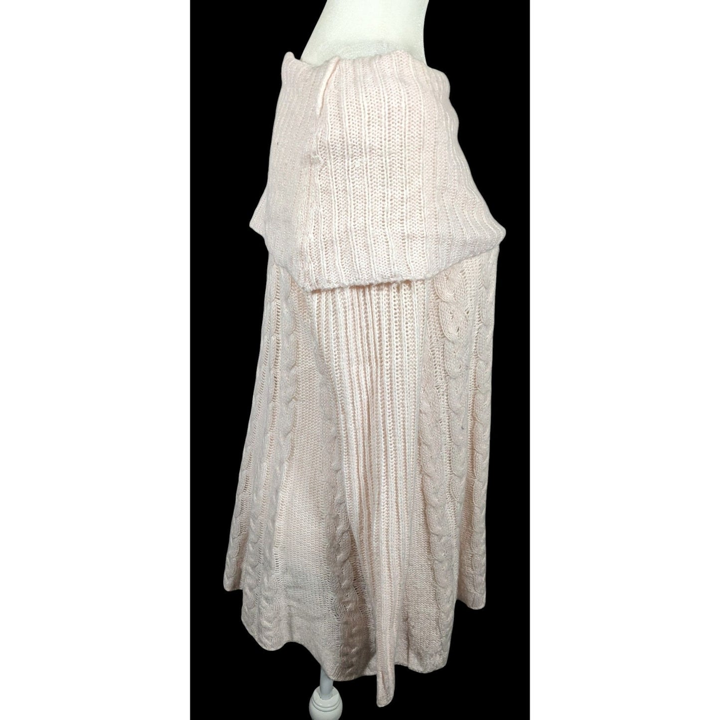 NorthStyle Pastel Pink Cable Knit Off Shoulder Mini Dress Size Small