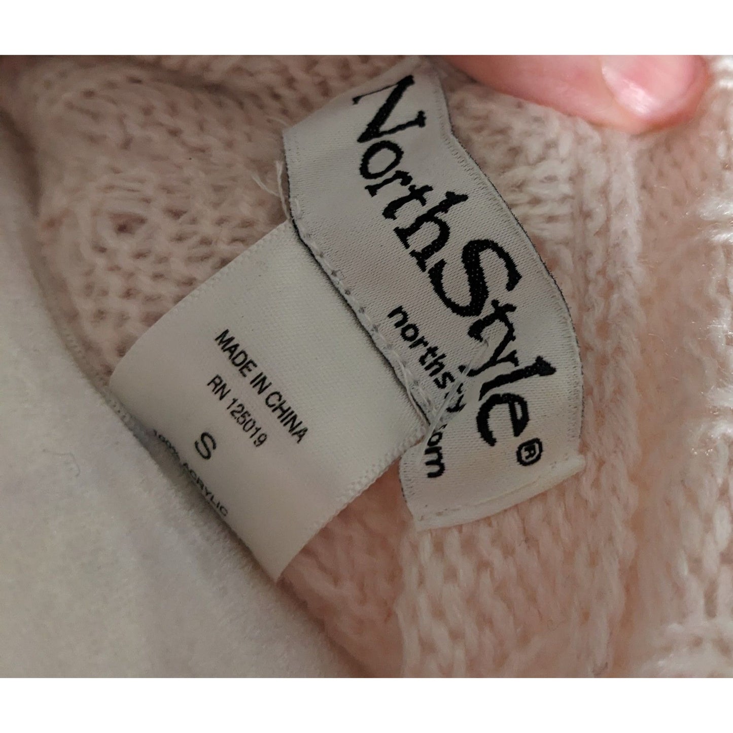 NorthStyle Pastel Pink Cable Knit Off Shoulder Mini Dress Size Small