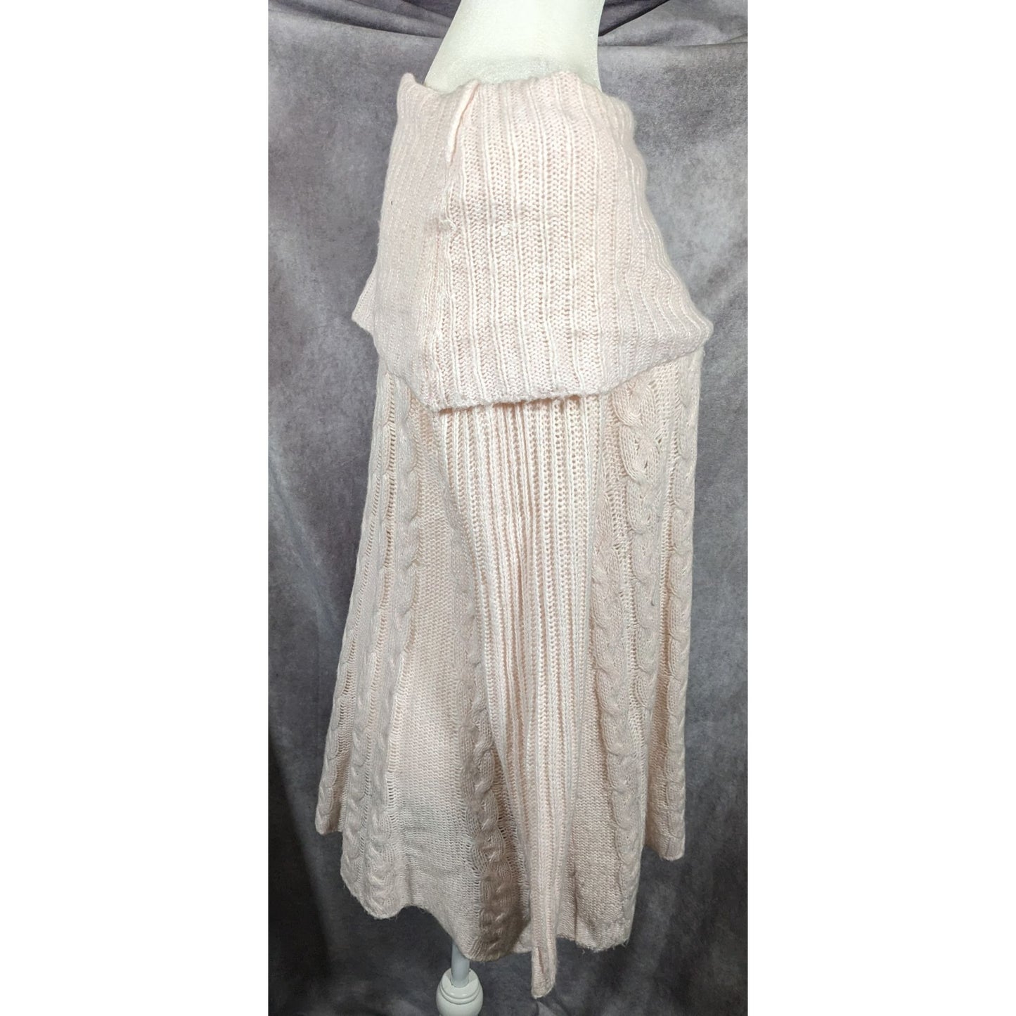 NorthStyle Pastel Pink Cable Knit Off Shoulder Mini Dress Size Small