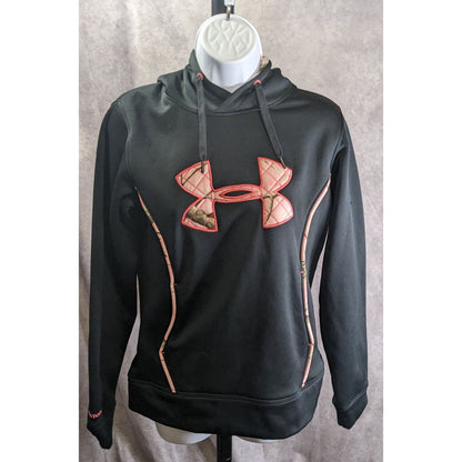 Under Armour Storm Womens Black Hoodie Pink Camo Logo Size Small