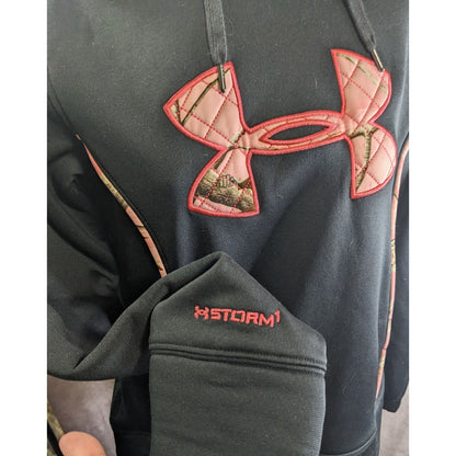 Under Armour Storm Womens Black Hoodie Pink Camo Logo Size Small
