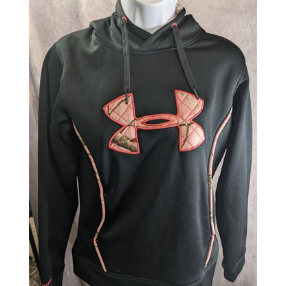 Under Armour Storm Womens Black Hoodie Pink Camo Logo Size Small