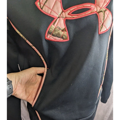 Under Armour Storm Womens Black Hoodie Pink Camo Logo Size Small