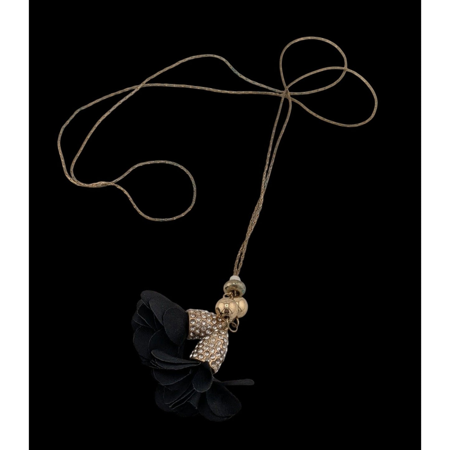 INC International Concepts Floral Rhinestone Lariat Necklace