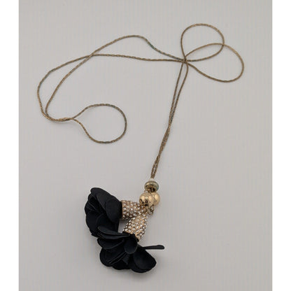INC International Concepts Floral Rhinestone Lariat Necklace
