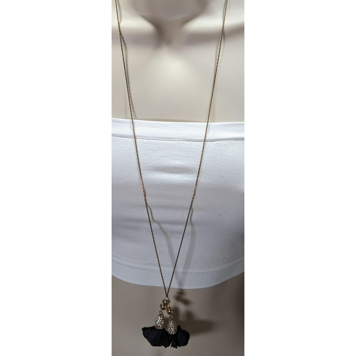 INC International Concepts Floral Rhinestone Lariat Necklace