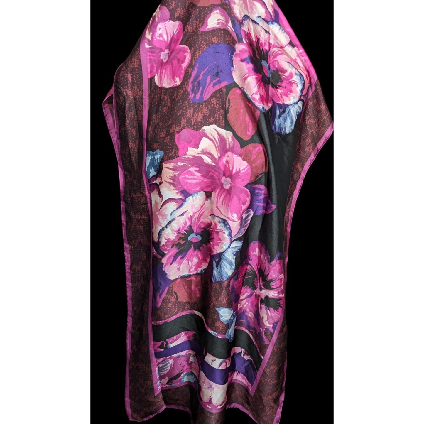White House Black Market Viola Scarf Cabernet Purple Floral