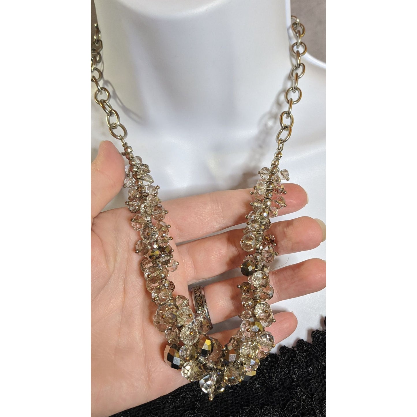 Elegant Glam Simply Vera Vera Wang Crystal Bead Cluster Necklace