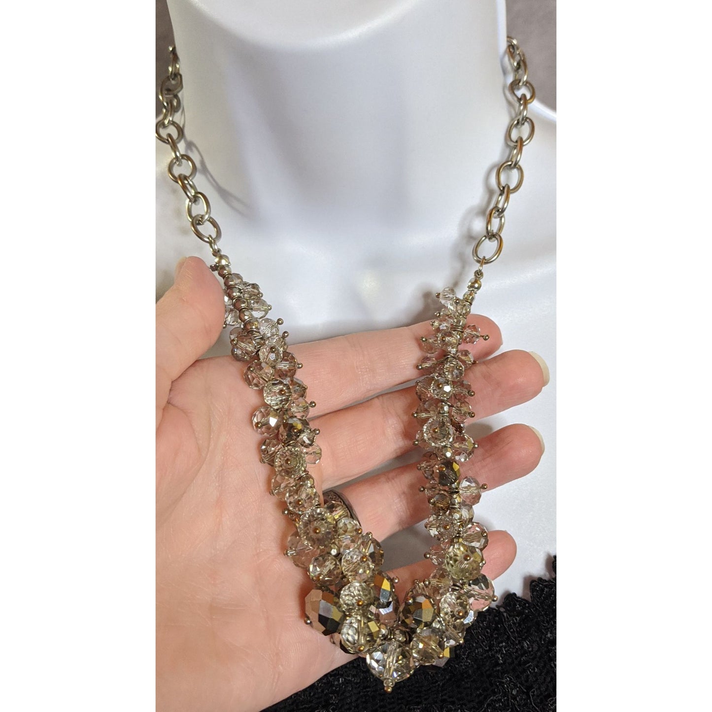 Elegant Glam Simply Vera Vera Wang Crystal Bead Cluster Necklace