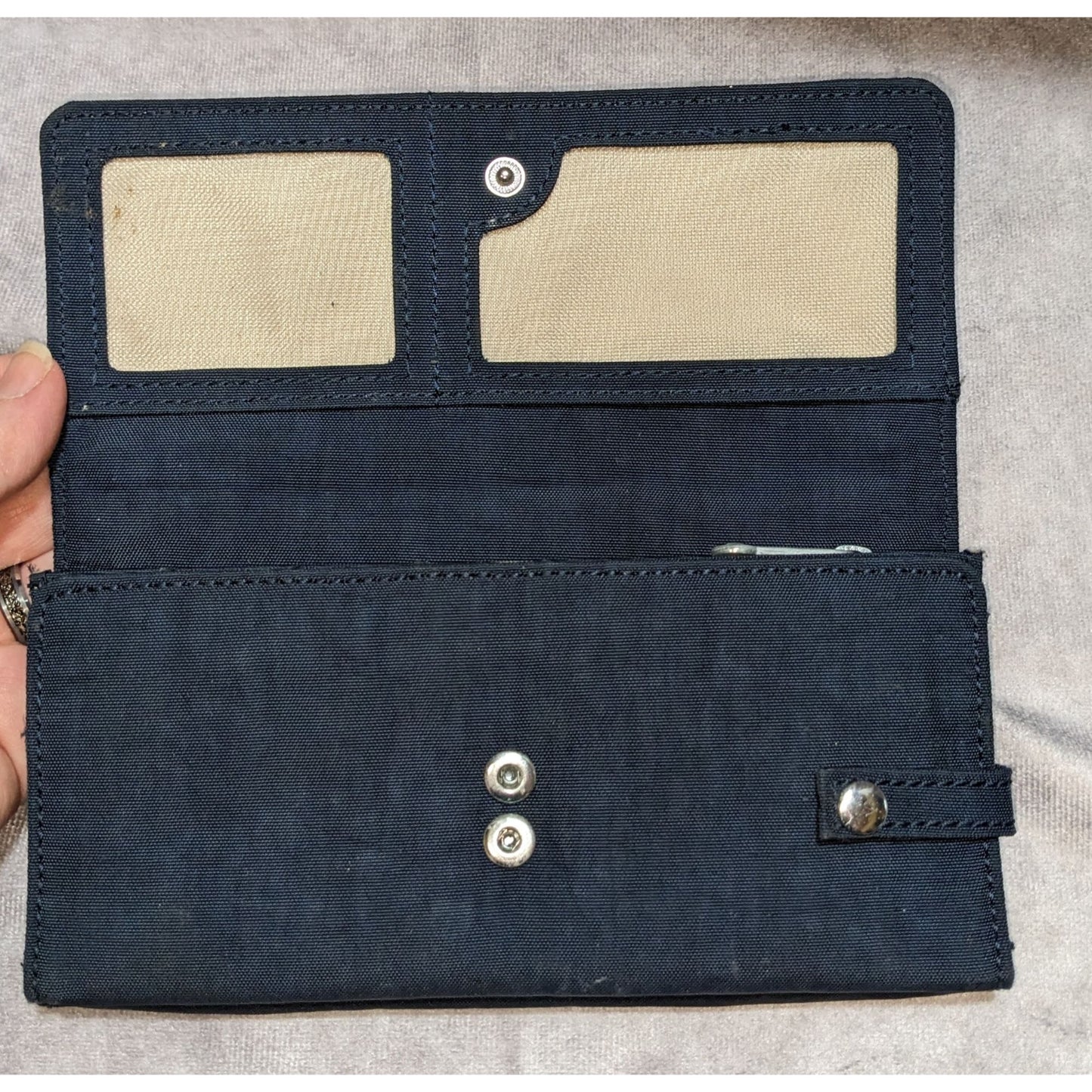 Preppy Sporty Kipling Navy Nylon Wallet
