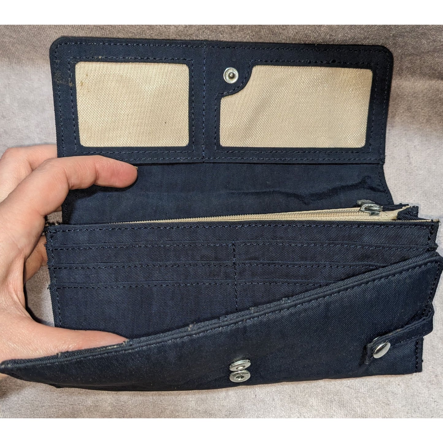 Preppy Sporty Kipling Navy Nylon Wallet