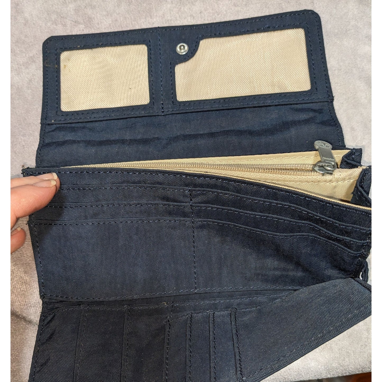 Preppy Sporty Kipling Navy Nylon Wallet
