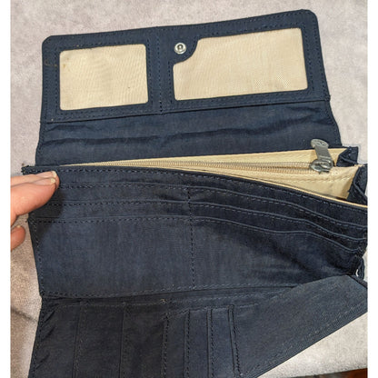Preppy Sporty Kipling Navy Nylon Wallet