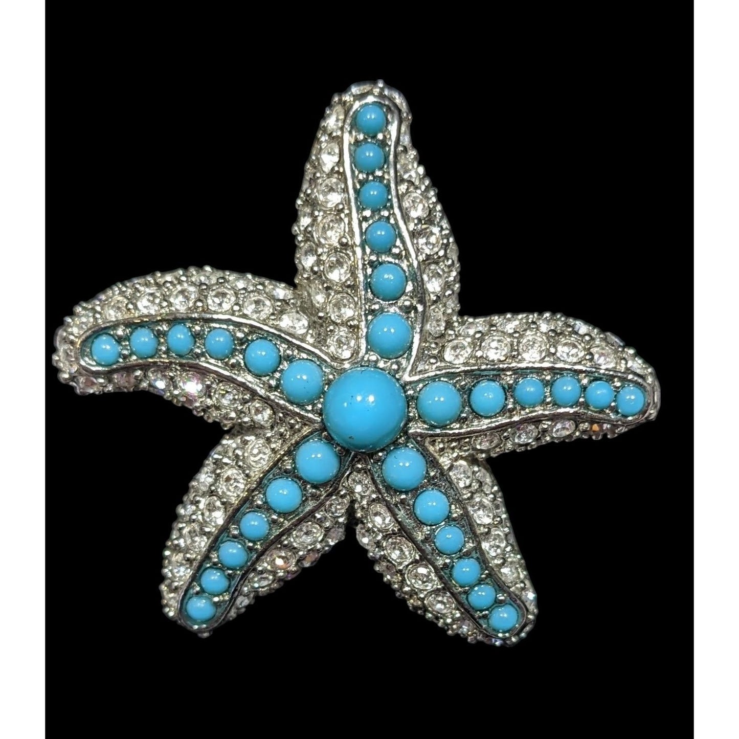 Stella & Dot Mermaidcore Blue And Silver Tone Starfish Brooch/Pendant