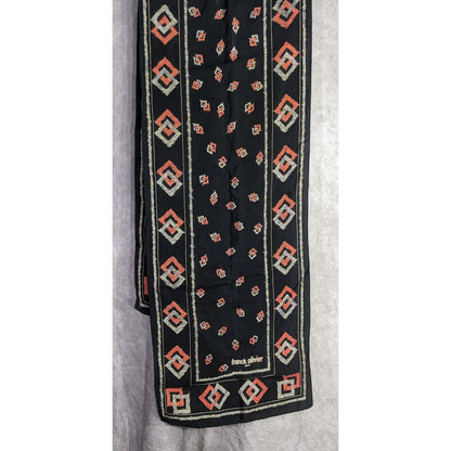 Franck Olivier Paris Vintage Black Scarf With Geometric Patterns