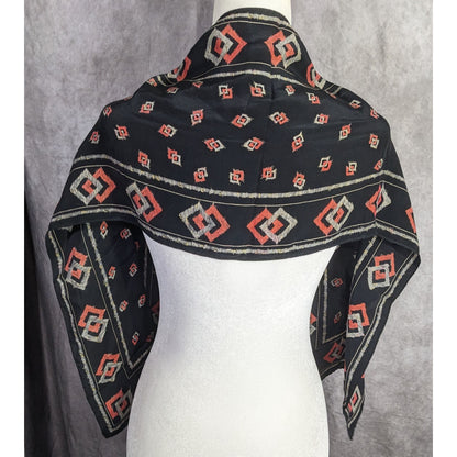 Franck Olivier Paris Vintage Black Scarf With Geometric Patterns