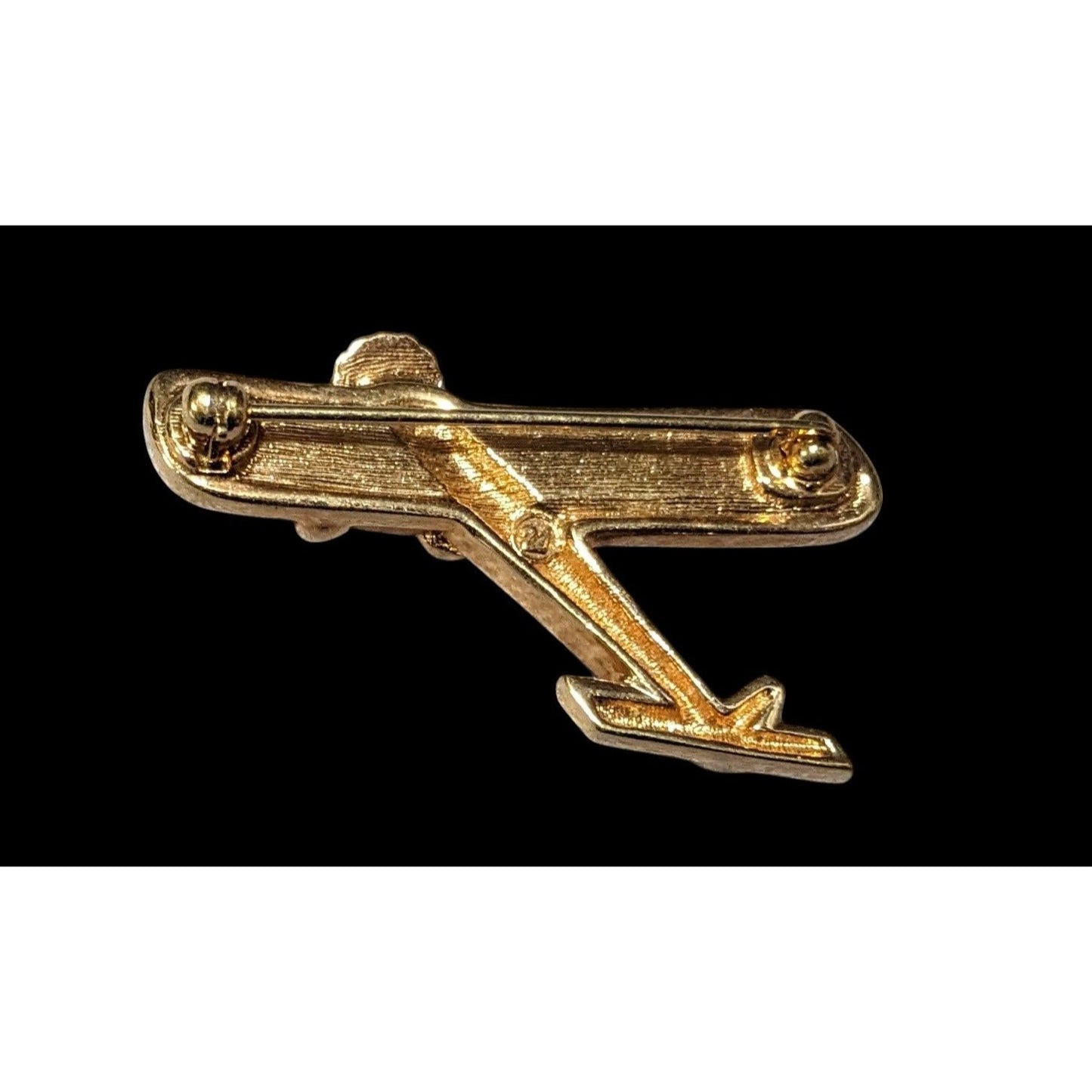 Vintage Gold Tone Swarovski Crystal Airplane Brooch