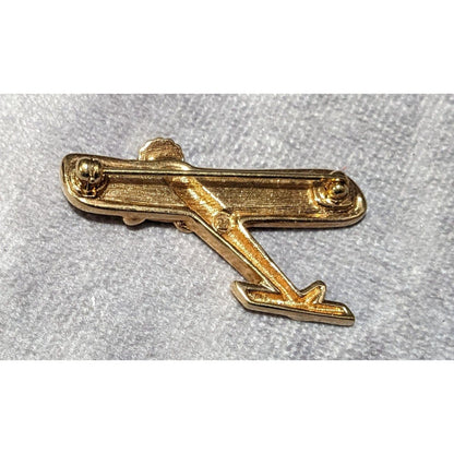 Vintage Gold Tone Swarovski Crystal Airplane Brooch