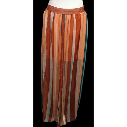 Vintage Spoon Jeans Striped Retro Sunset Maxi Skirt