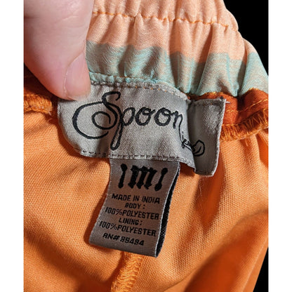 Vintage Spoon Jeans Striped Retro Sunset Maxi Skirt